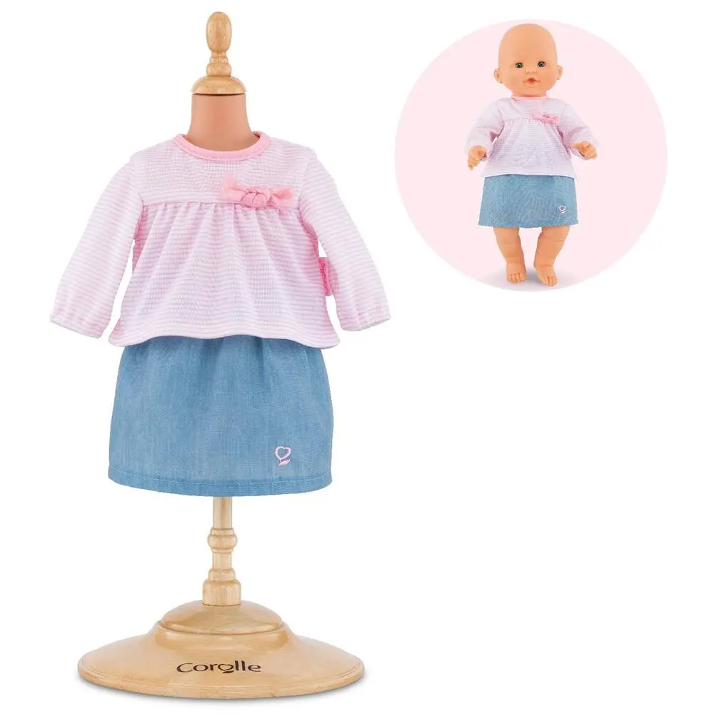 BB36 - TOP ET JUPE POUR POUPON 36 CM - COROLLE VETEMENTS