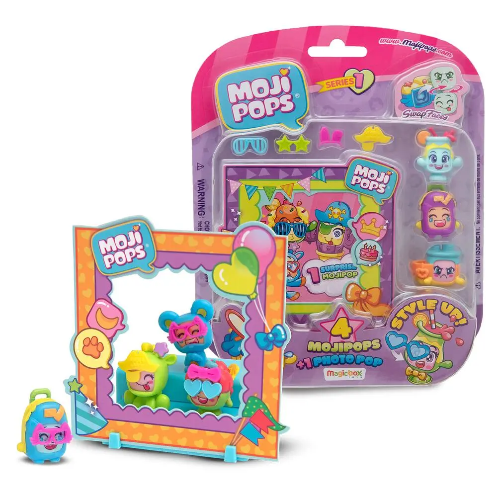 4 MOJIPOPS + ACCESSOIRES + UN SUPPORT PHOTO POP