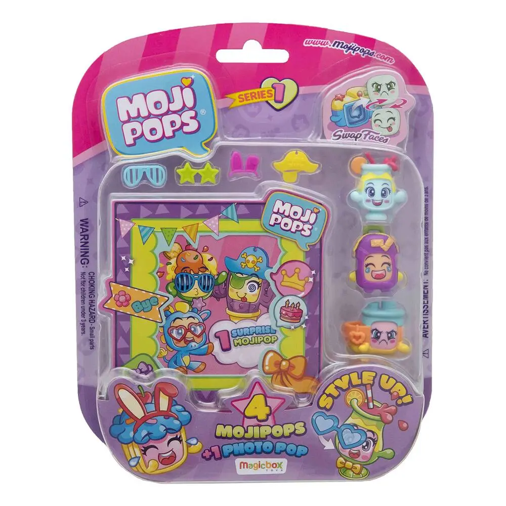 4 MOJIPOPS + ACCESSOIRES + UN SUPPORT PHOTO POP