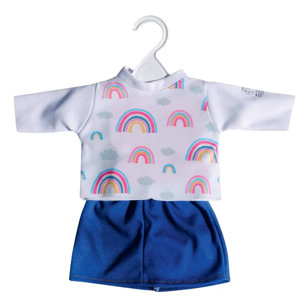 VETEMENT POUPEE ENSEMBLE T-SHIRT ARCS-EN-CIEL ET JUPE - T38 ONE WORLD ONE FUTURE