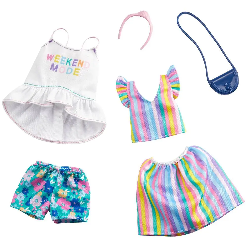 2 TENUES BARBIE FLEURS ET ARC-EN-CIEL