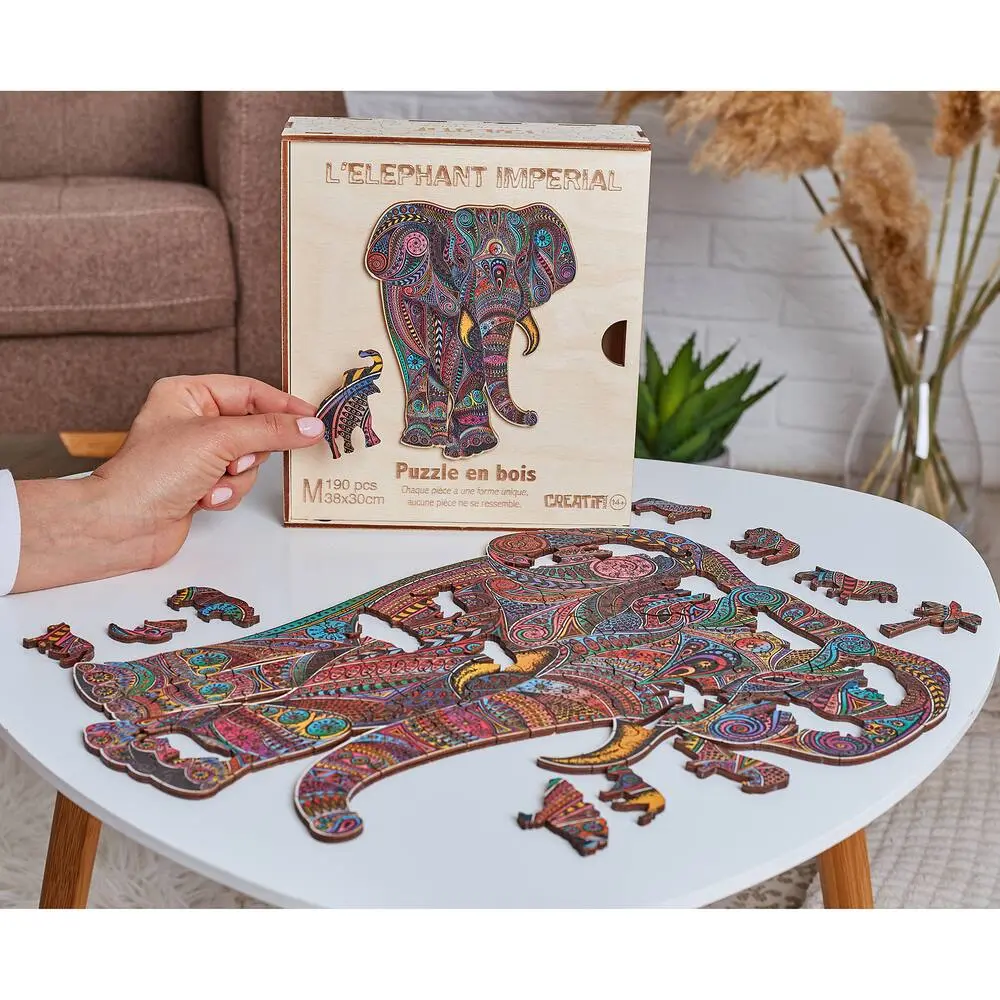 PUZZLE EN BOIS 190 PIECES - L'ELEPHANT IMPERIAL