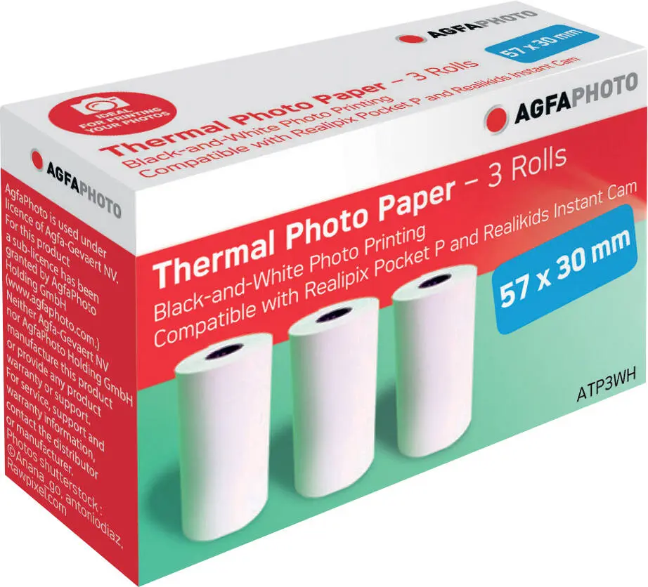 AGFAPHOTO 3 ROULEAUX DE PAPIER THERMIQUE POUR REALIKIDS CAM