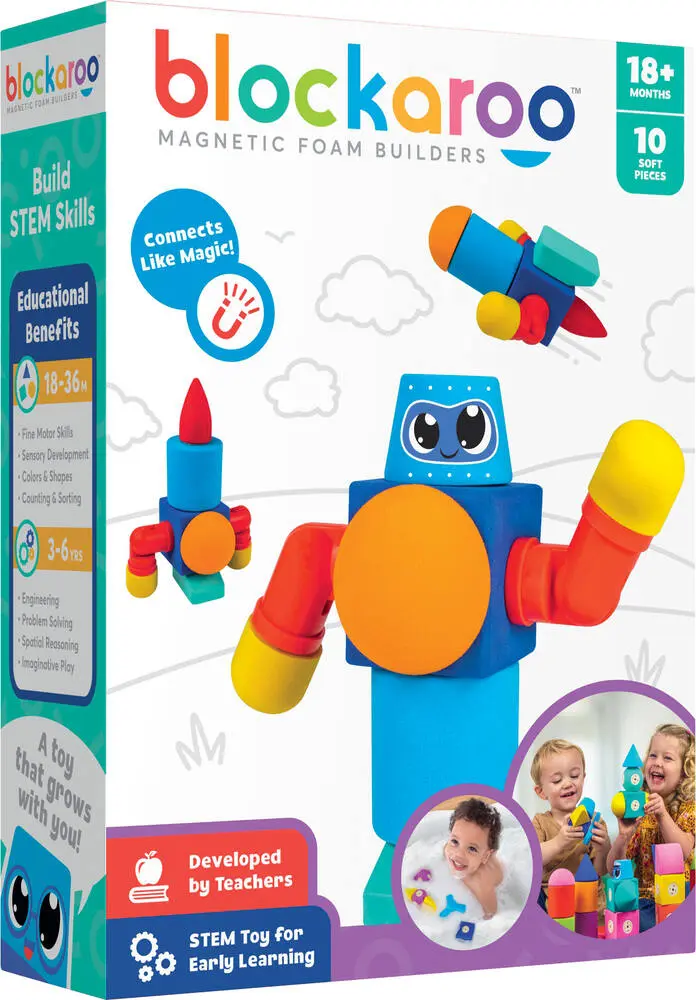 BLOCKAROO BOITE DE 10 PIECES - ROBOT OU AVION OU BATEAU - JouéClub
