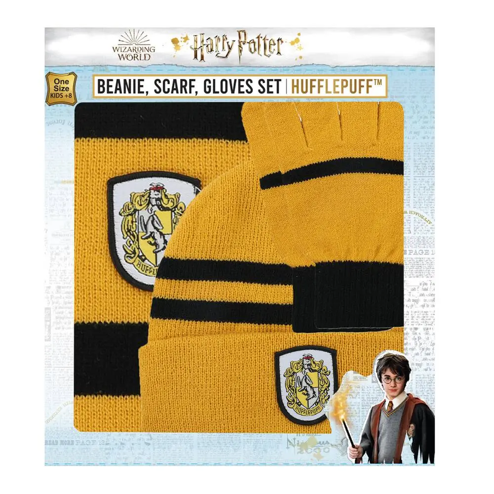 COFFRET CADEAU POUFSOUFFLE - BONNET ECHARPE ET GANTS - HARRY POTTER