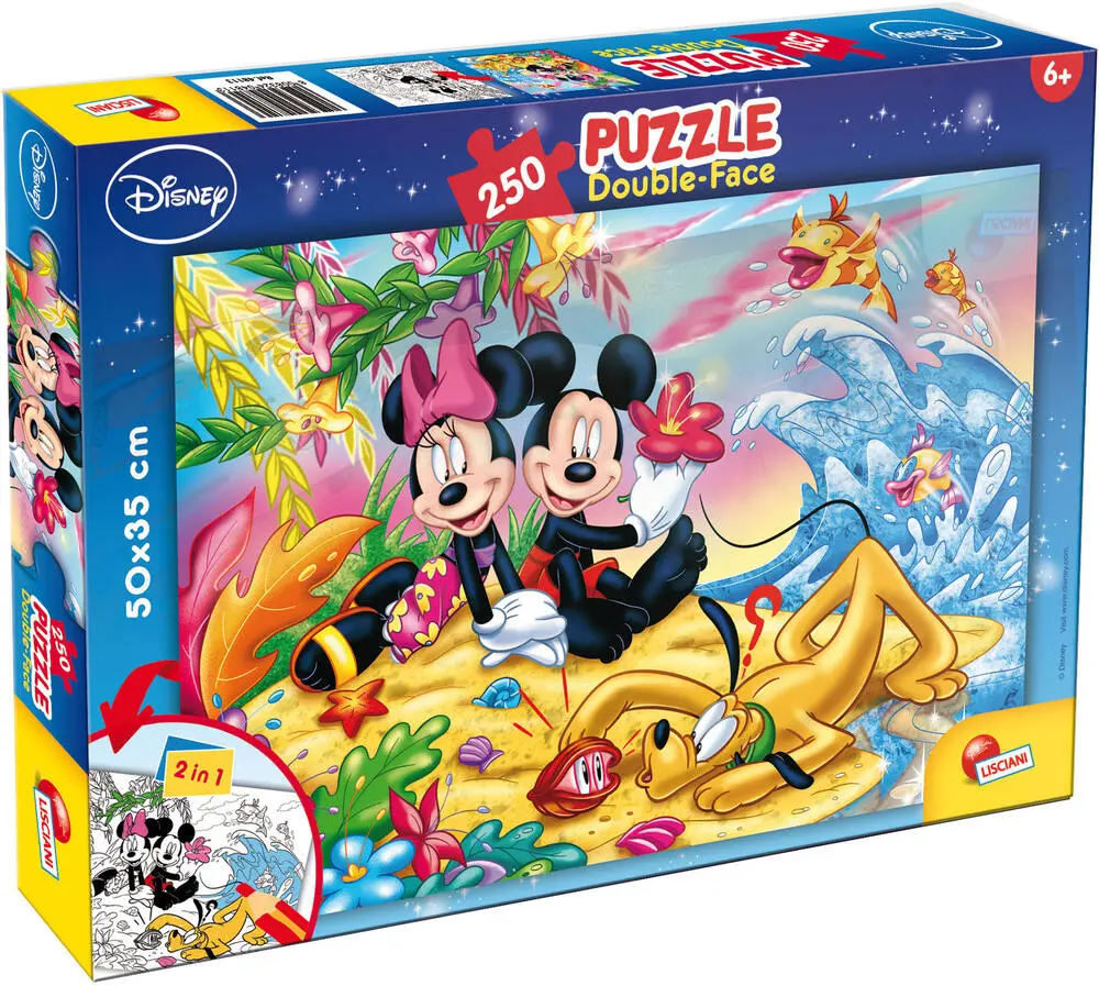 PUZZLE DOUBLE FACE 250 PIECES - MICKEY MOUSE - ON THE BEACH