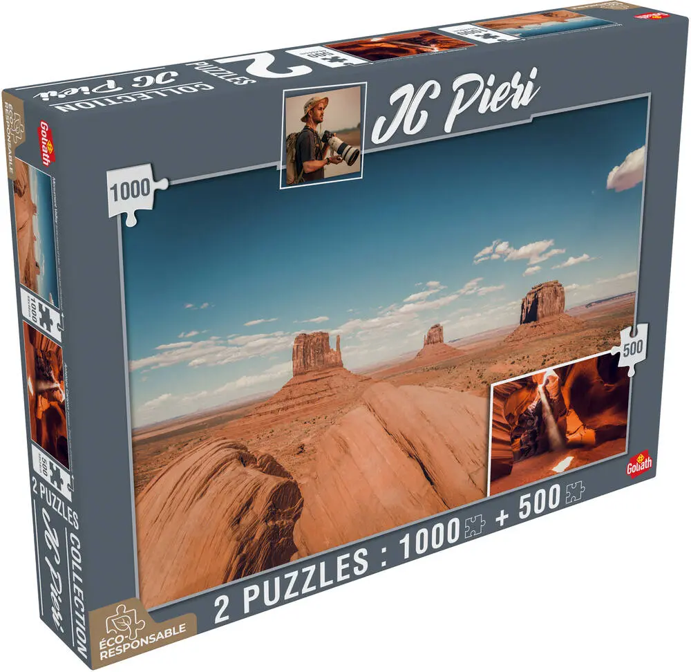 2 PUZZLES 1000 PIECES ET 500 PIECES - MONUMMENT VALLEY ET ANTELOPE CANYON - COLLECTION JC PIERI