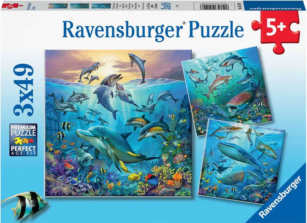 PUZZLES 3X49 PIECES - LE MONDE ANIMAL DE L'OCÃAN