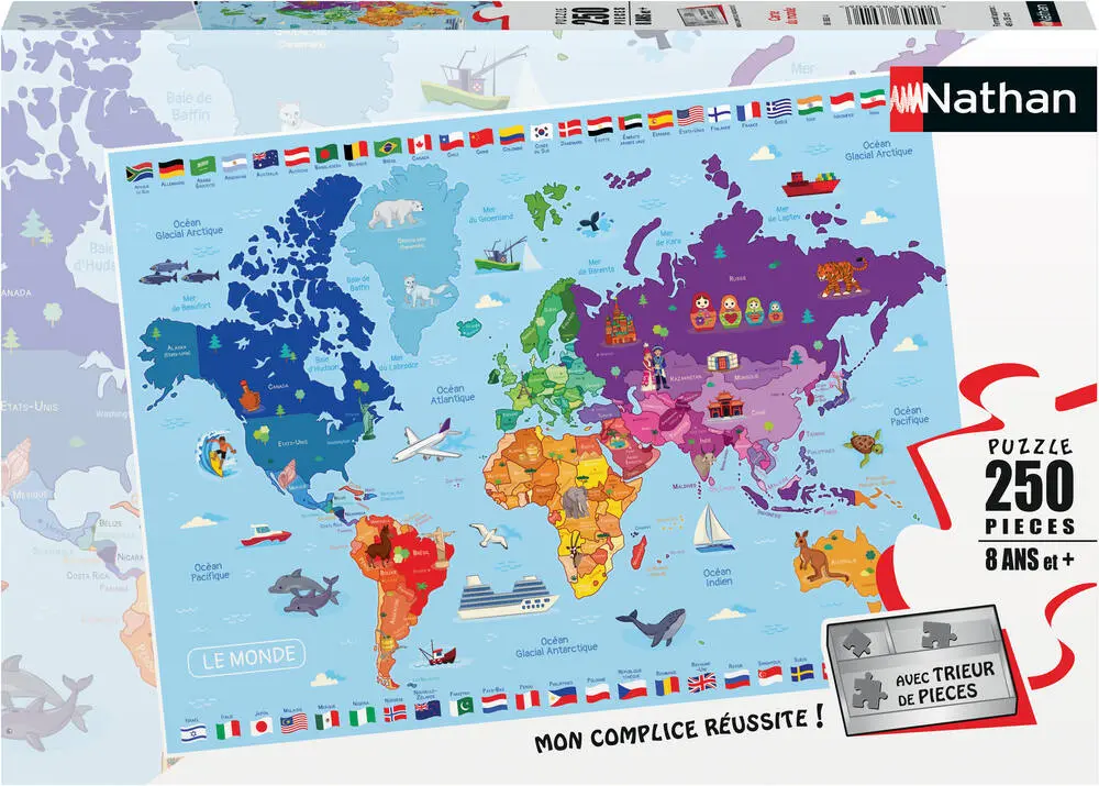 PUZZLE 250 PIECES - CARTE DU MONDE - JouéClub