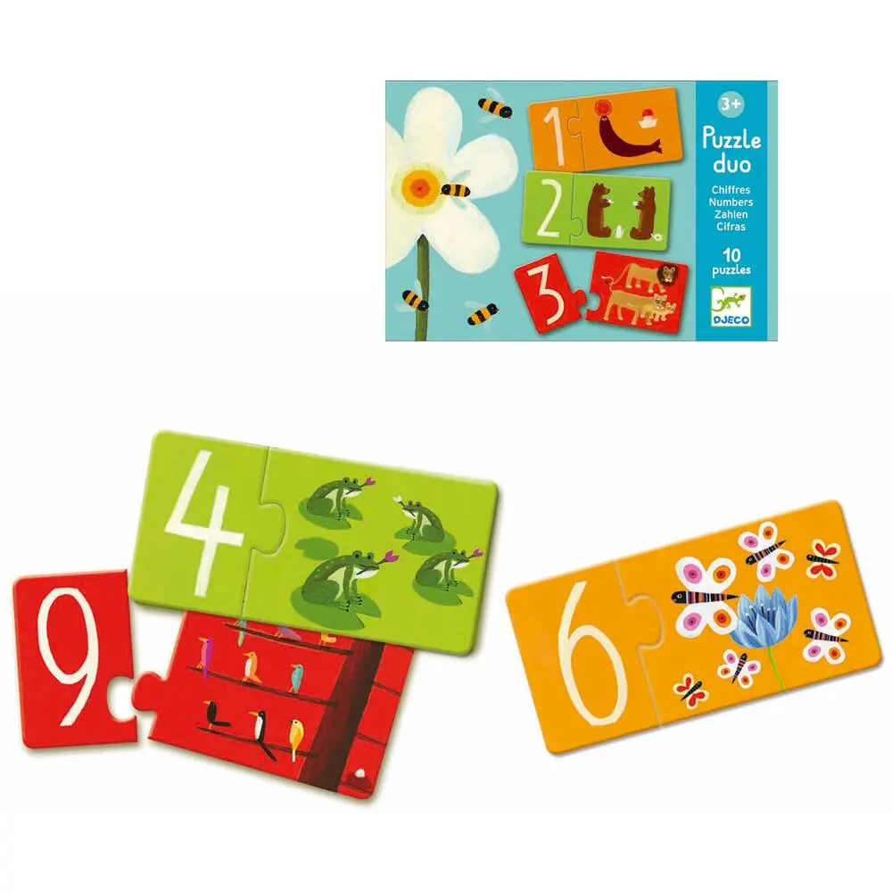10 PUZZLES 2 PIECES CHIFFRE