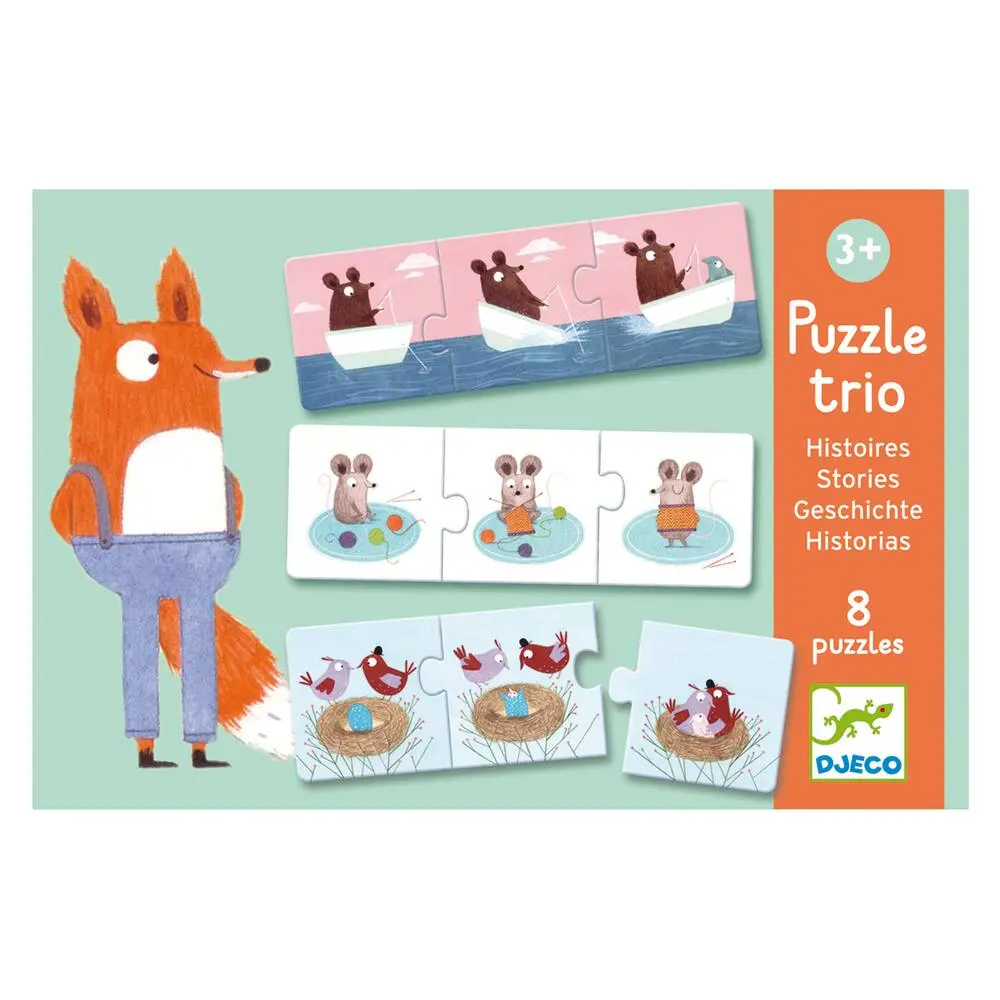8 PUZZLES CARTON 3 PIECES TRIO HISTOIRES