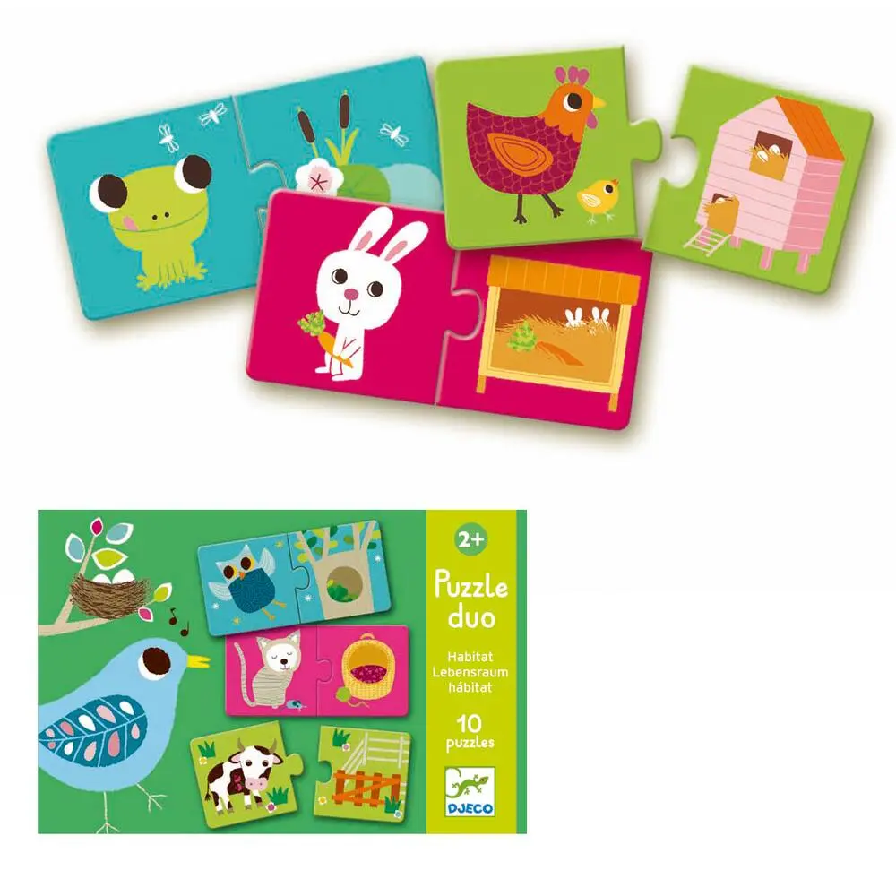 10 PUZZLES 2 PIECES DUO HABITAT
