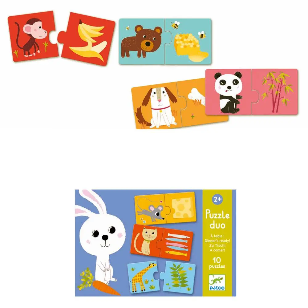 10 PUZZLES 2 PIECES DUO A TABLE