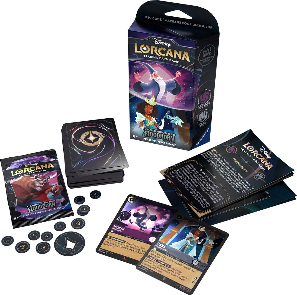 DISNEY LORCANA - DECK DEMARRAGE  - L'ASCENSION DES FLOODBORN - AMETHYSTE-ACIER