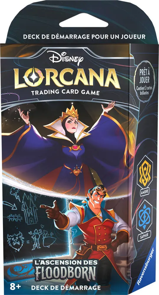 DISNEY LORCANA  - TRADING CARD GAME - L'ASCENSION DES FLOODBORN - DECK DEMARRAGE-  AMBRE-SAPHIR