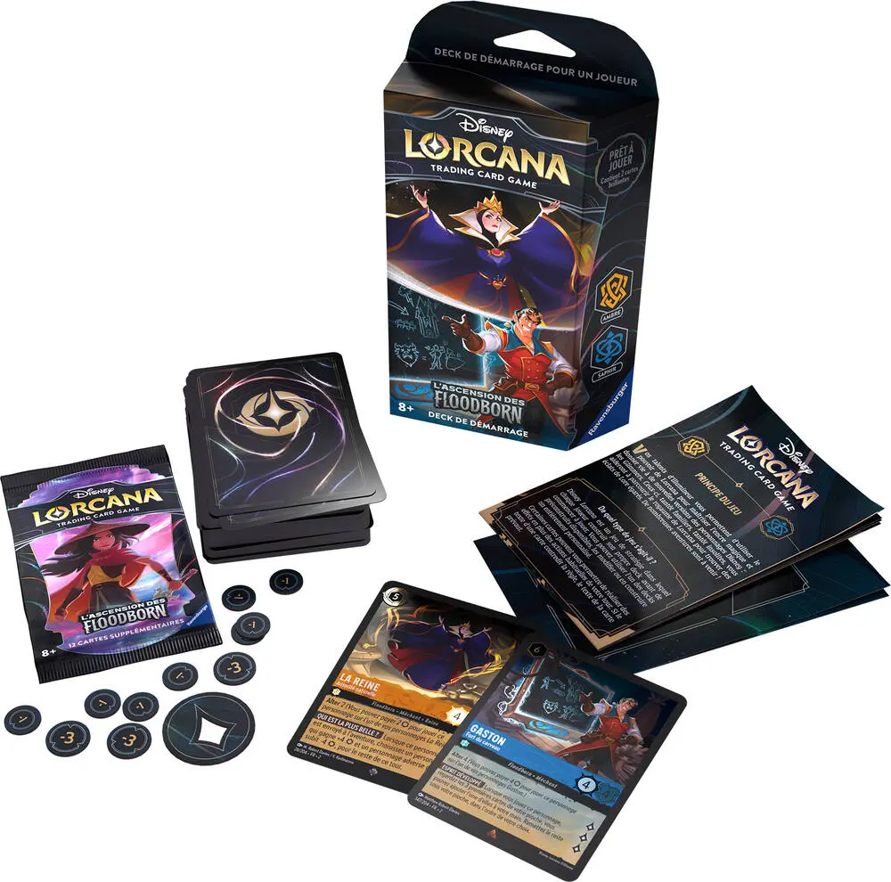 DISNEY LORCANA  - TRADING CARD GAME - L'ASCENSION DES FLOODBORN - DECK DEMARRAGE-  AMBRE-SAPHIR