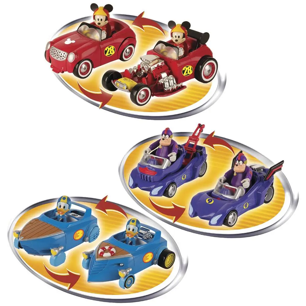 3 VEHICULES TRANSFORMABLES + FIGURINE MICKEY