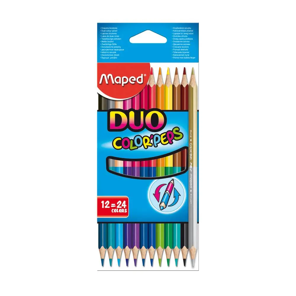 12 CRAYONS BICOLORES COLOR'PEPS