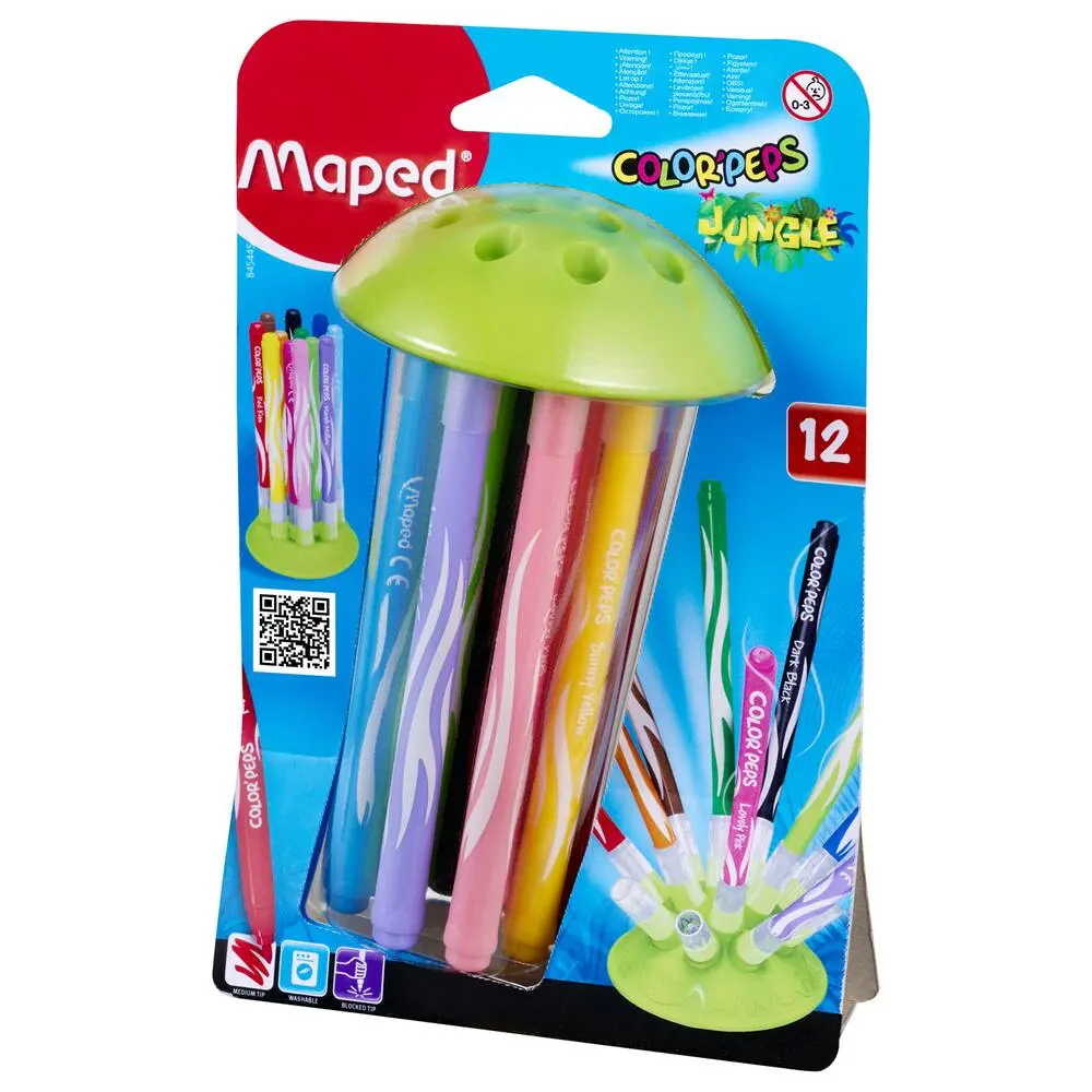 12 FEUTRES JUNGLE INNOVATION EN POCHETTE CARTON