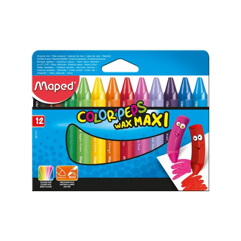 12 CRAYONS DE CIRE WAX MAXI