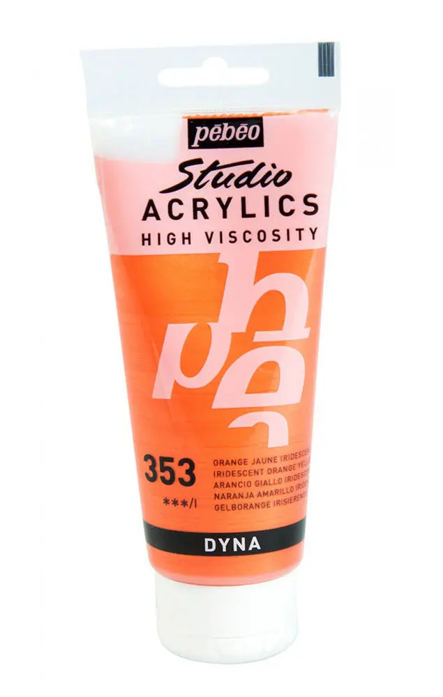 ACRYLIQUE FINE STUDIO ACRYLICS 100 ML ORANGE JAUNE IRIDESCENT