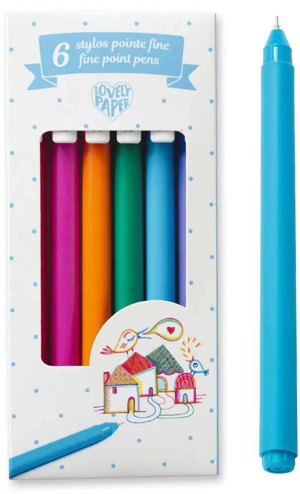 6 STYLOS GEL - POINTE FINE 0,7