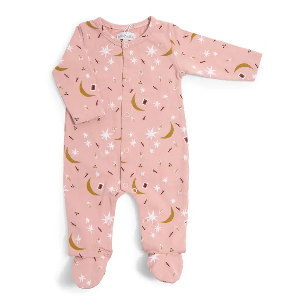 PYJAMA 6M JERSEY ROSE ETOILES APRES LA PLUIE