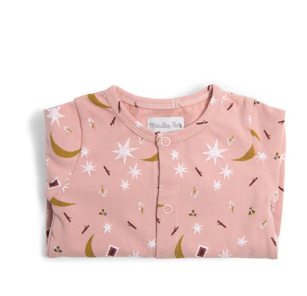 PYJAMA 6M JERSEY ROSE ETOILES APRES LA PLUIE