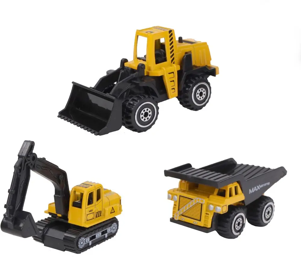 3 VEHICULES TRAVAUX 8.5CM - ROUE LIBRE