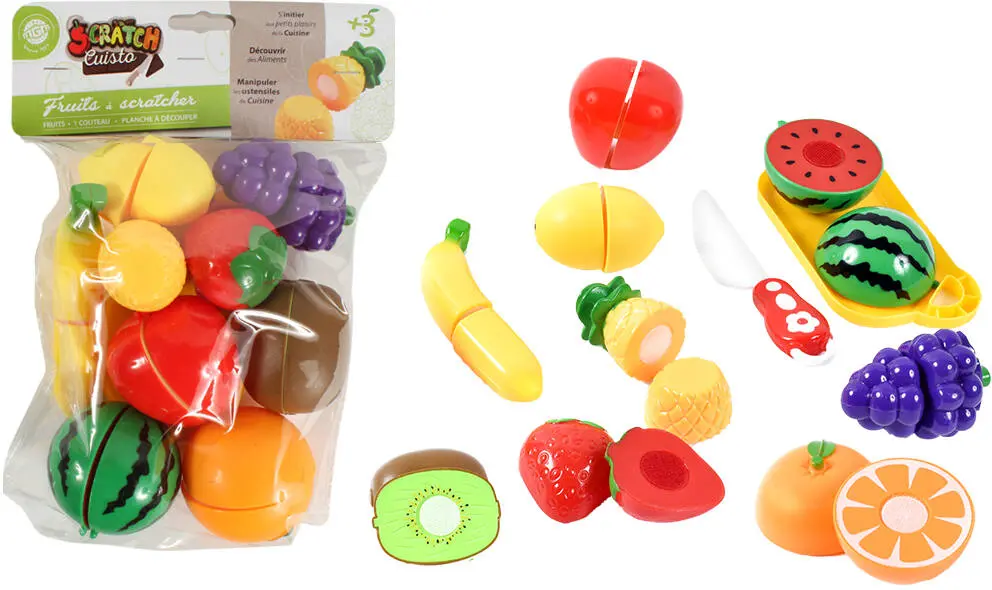 9 FRUITS A COUPER SCRATCH COUTEAU ET 2 ACCESSOIRES