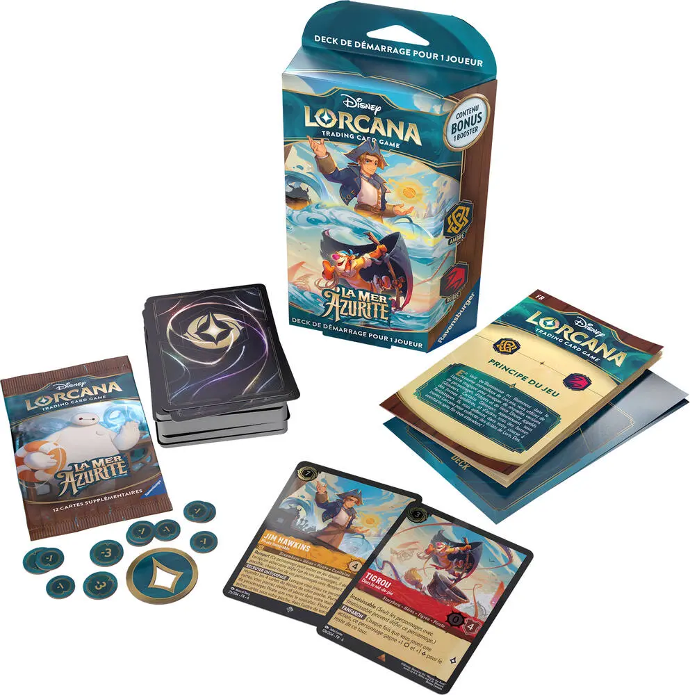 DISNEY LORCANA - DECK DEMARRAGE LA MER AZURITE - JIM HAWKINS ET TIGROU
