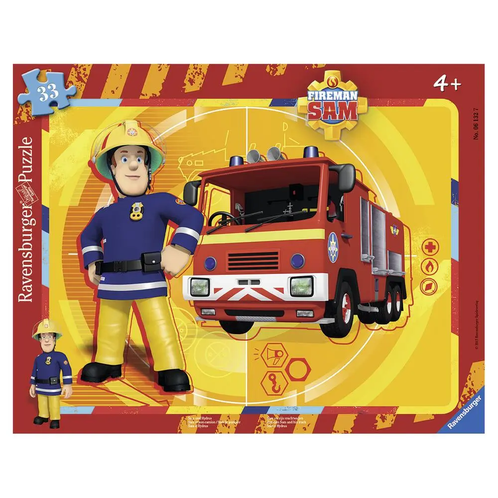 PUZZLE CADRE 30 - 48 PIECES SAM ET SON CAMION - SAM LE POMPIER