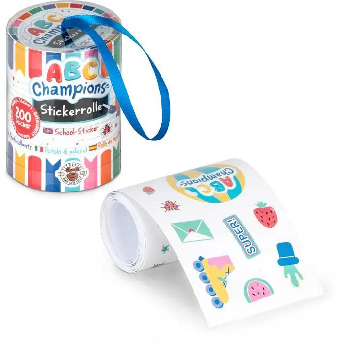 ABC CHAMPIONS ROULEAU D'AUTOCOLLANTS 200 PIECES