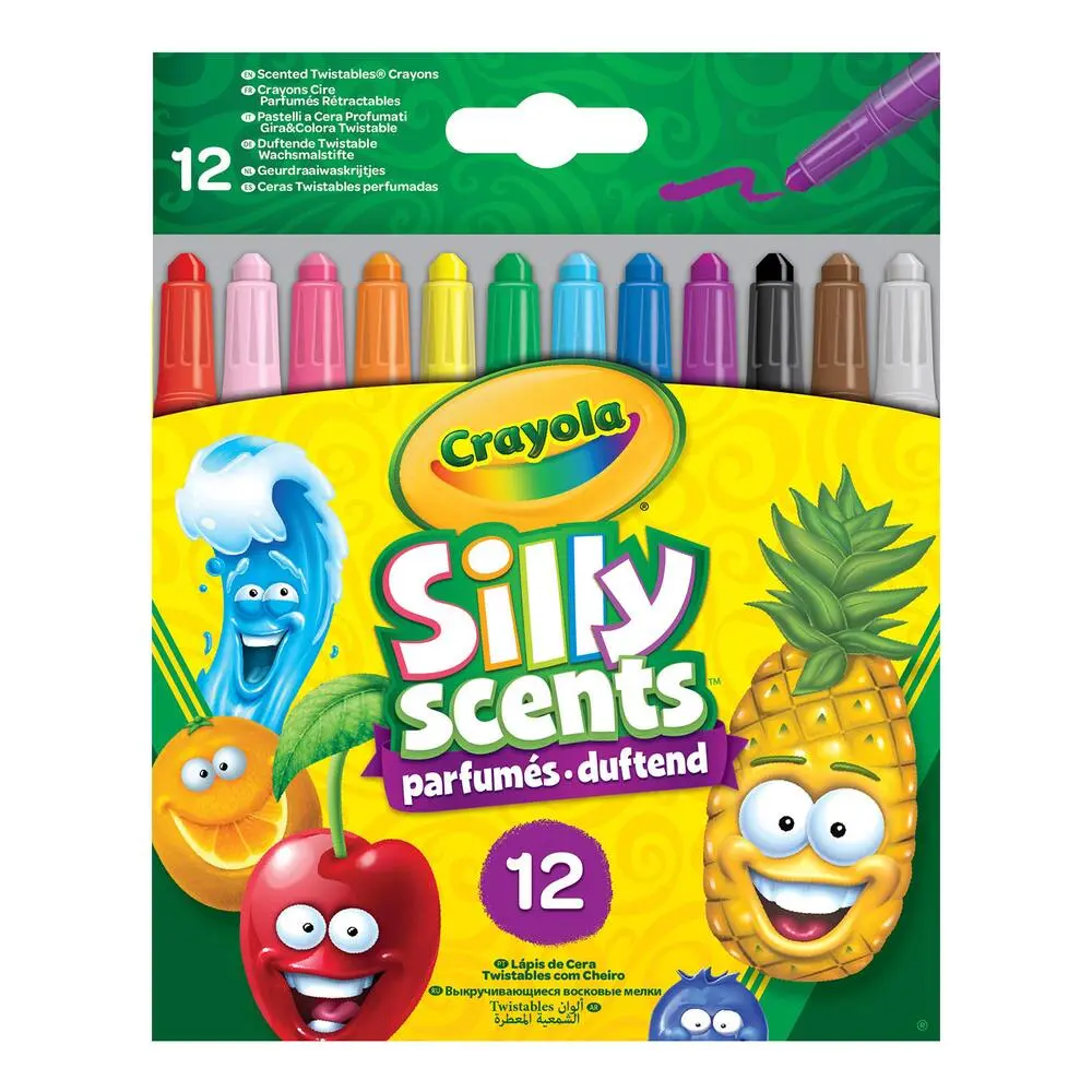 12 CRAYONS A LA CIRE RETRACTABLES PARFUMES SILLY SCENTS