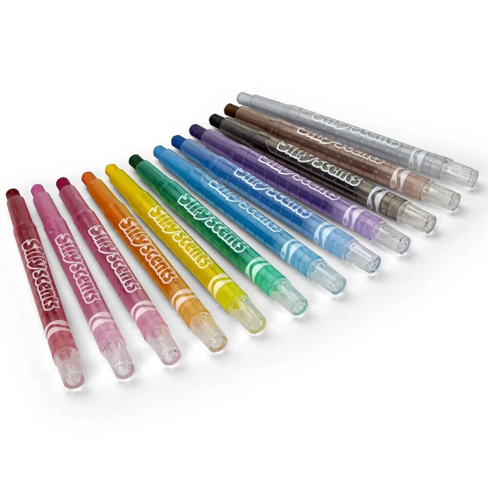 12 CRAYONS A LA CIRE RETRACTABLES PARFUMES SILLY SCENTS